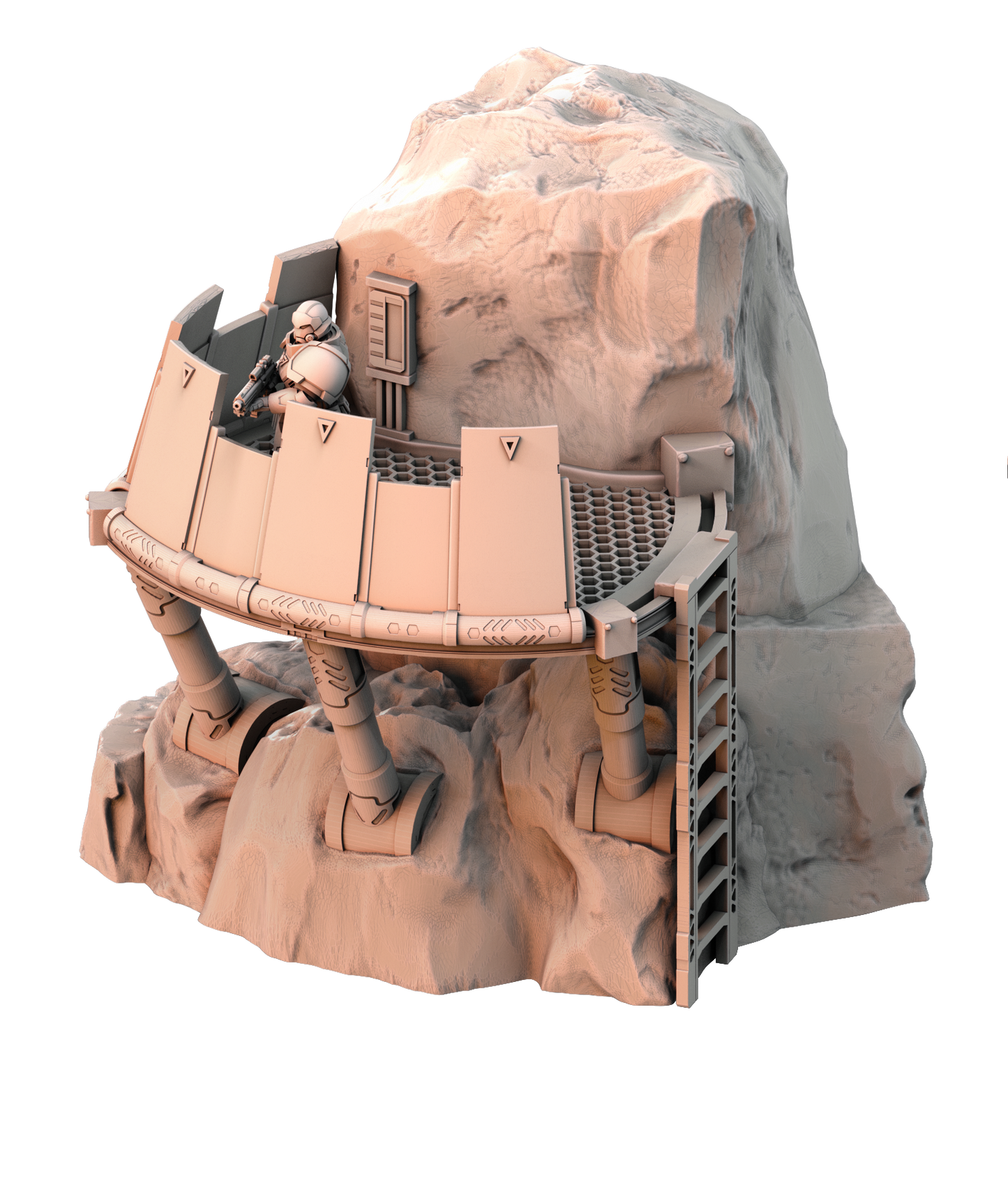 3D Printed Sci-Fi Watchtower Terrain – Elevated Outpost for 28–32mm Wargames